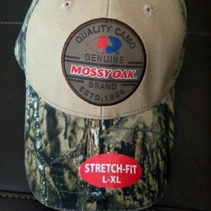 Mossy Oak Genuine Brand Tan Camo Stretch-Fit Size L/XL Hat New